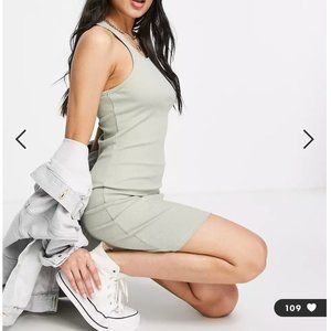 Cotton:On racer back body conscious dress in sage green L